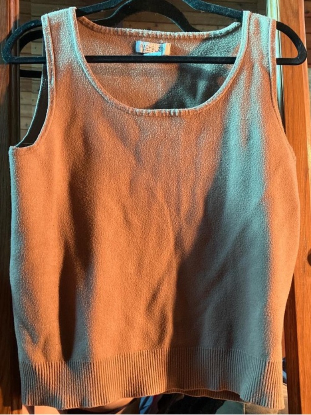 Rachel Zoe Tan Knit Top with Scoop Neck